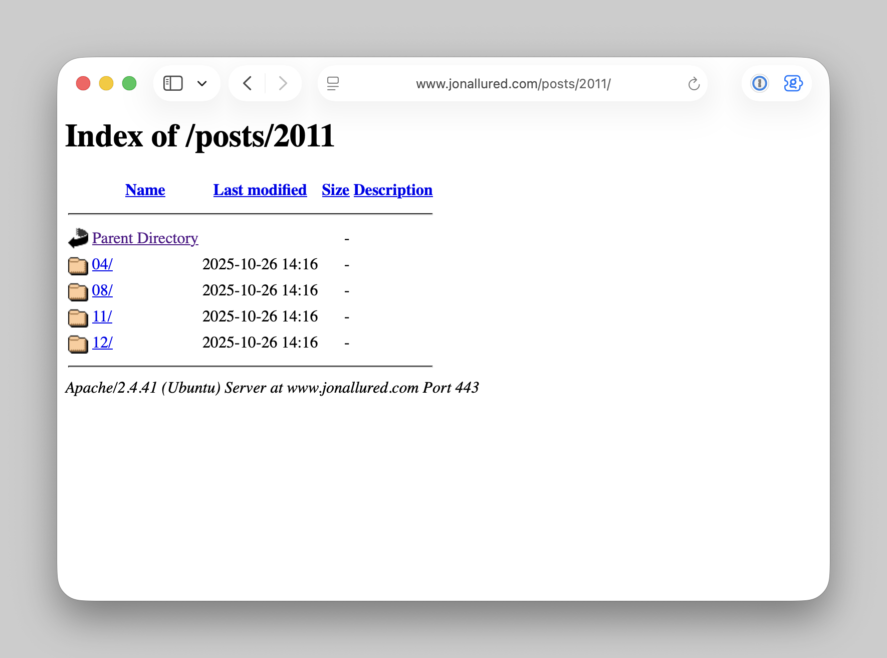 Apache Directory Listing Screenshot