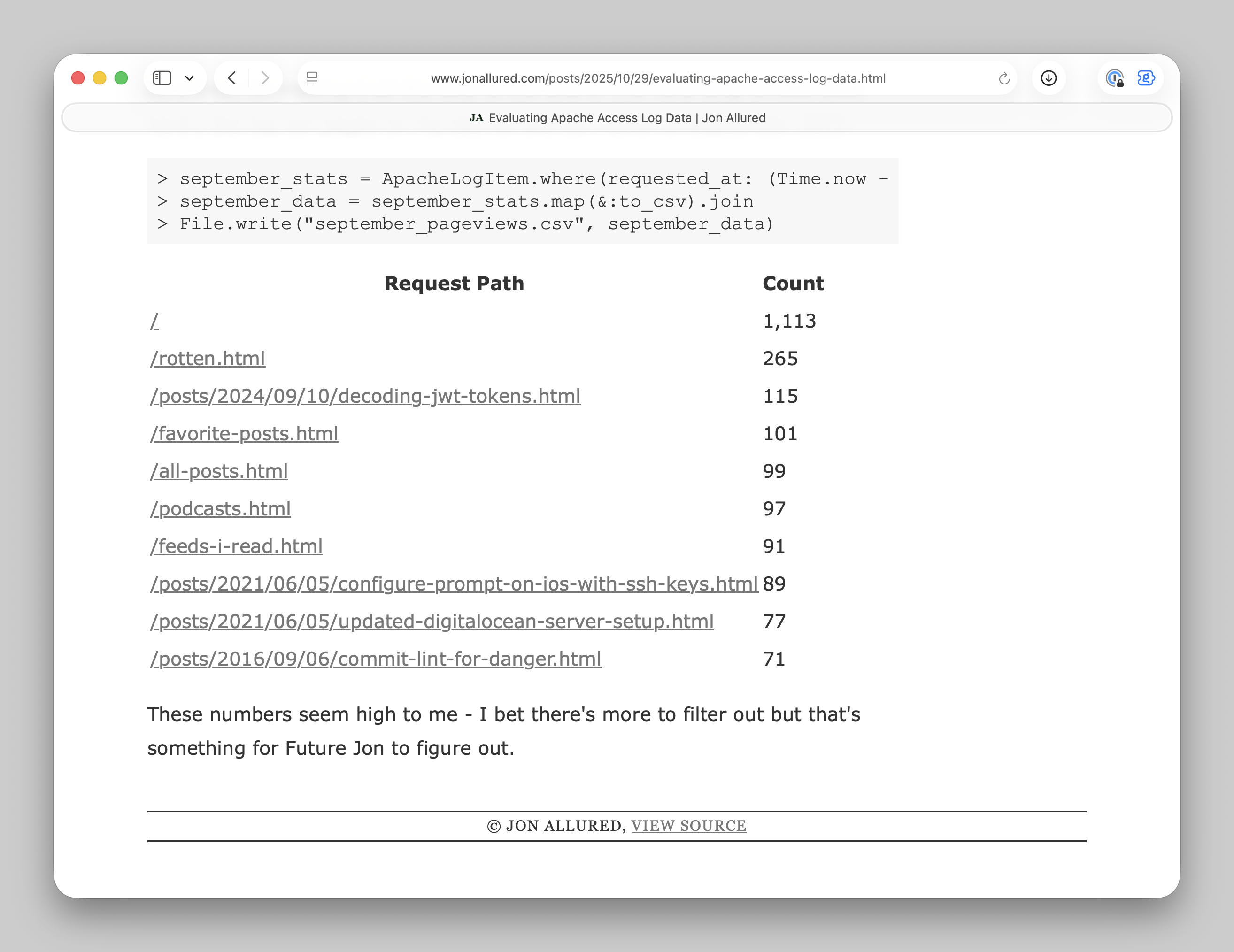 Table Before Styling Screenshot